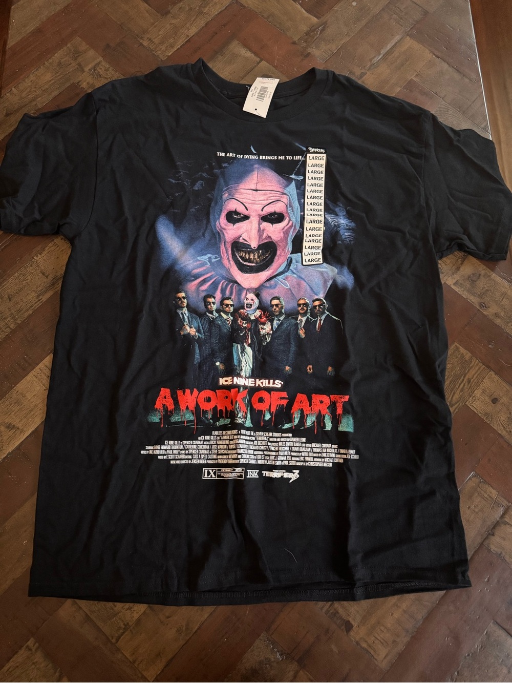 Ice Nine Kills Terrifier 3 A Work of Art Movie Poster T-Shirt Black L Horror